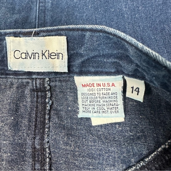 CALVIN KLEIN Vintage Sport Women's Size 14 Cotton Denim Jean Maxi Skirt … - Picture 5 of 10